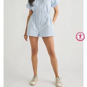 Miou Muse short sleeve denim romper - medium